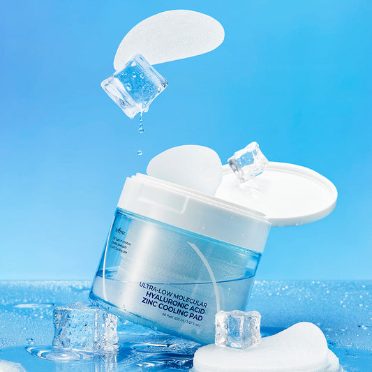 Ultra-Low Molecular Hyaluronic Acid Zinc Cooling Pad - 60 Pads-Isntree-Noura Skincare