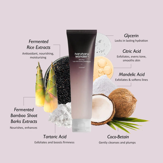 Black Rice Triple AHA Gentle Cleansing Gel - 100ml-haruharu wonder-Noura Skincare
