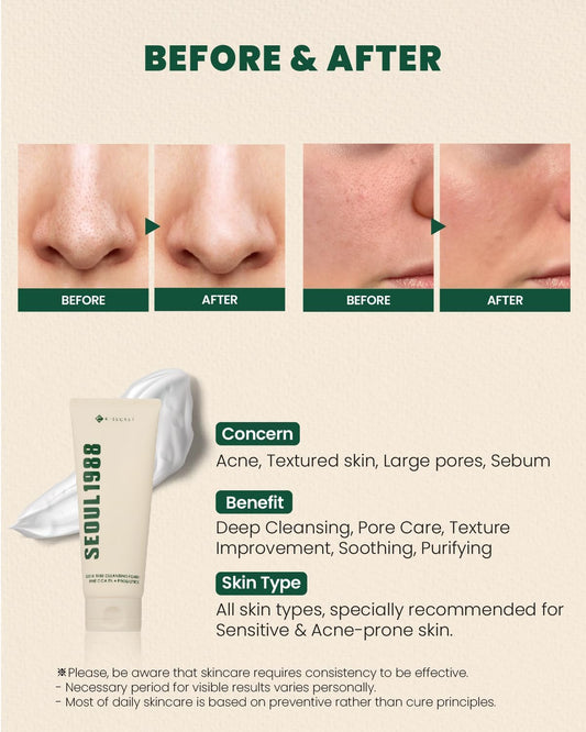 SEOUL 1998 Cleansing Foam: Pine Cica 1%+ Probiotics - 150ml-K-SECRET-Noura Skincare