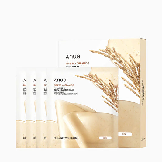 Rice 70 Glow Collagen Mask - 4 Pcs-ANUA-Noura Skincare