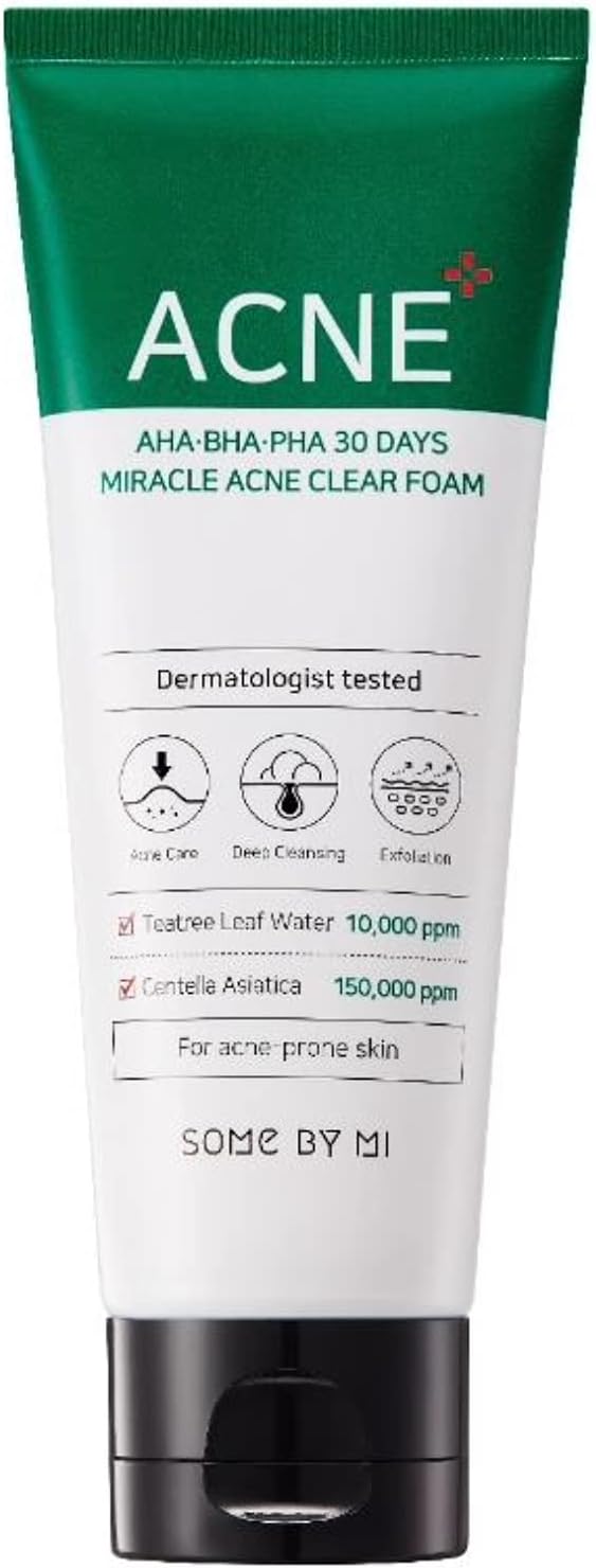 AHA BHA PHA 30 DAYS Miracle Acne Clear Foam - 100ml-SOME BY MI-Noura Skincare