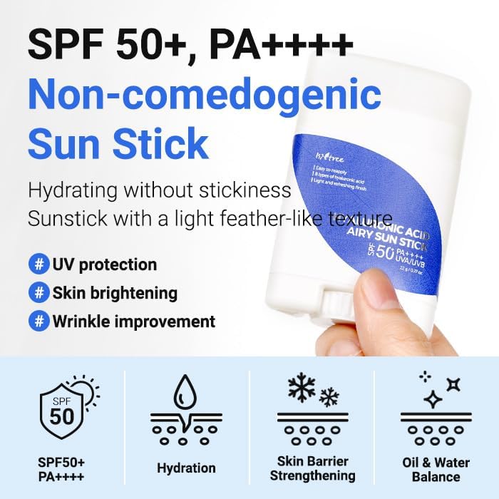 Hyaluronic Acid Airy Sun Stick SPF 50+ - 22g-Isntree-Noura Skincare