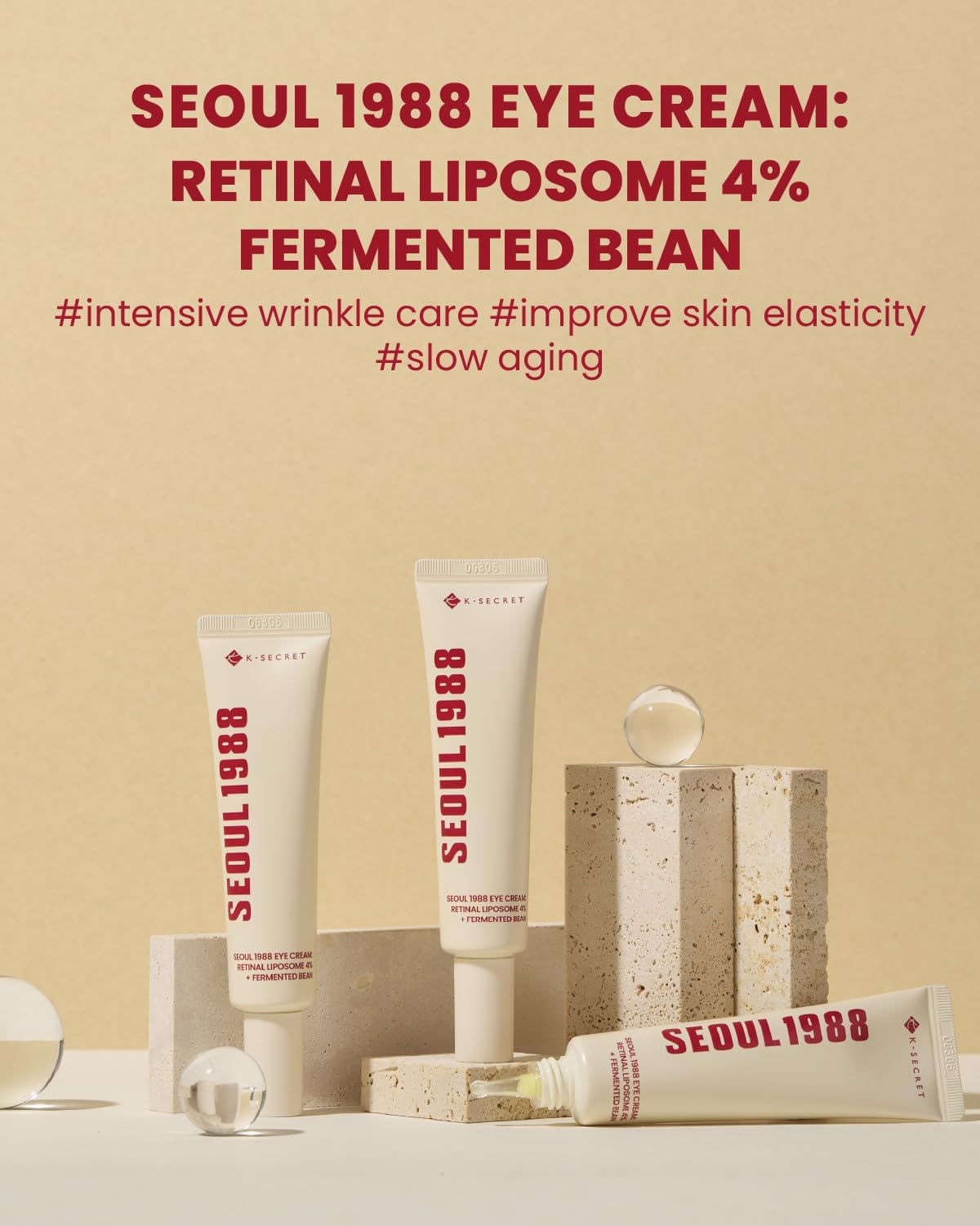 SEOUL 1988 Eye Cream: Retinal Liposome 4% + Fermented Bean - 30ml-K-SECRET-Noura Skincare
