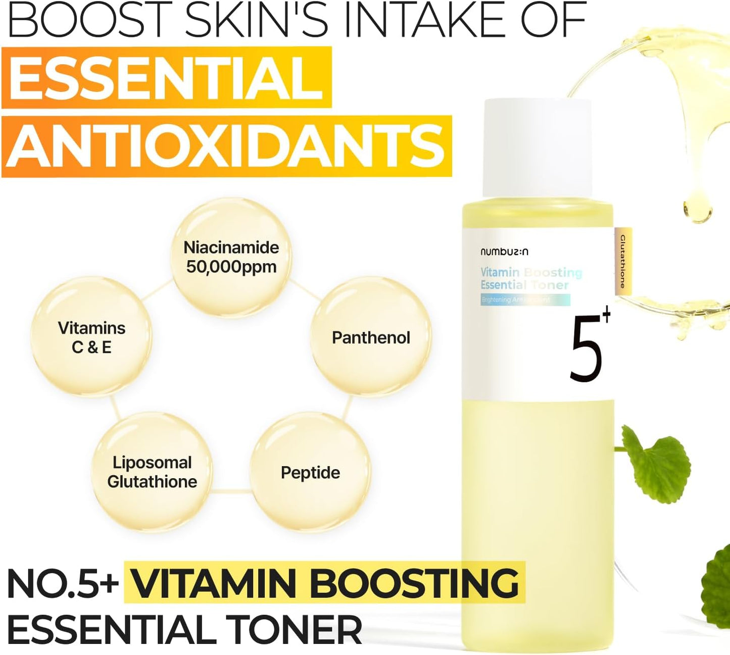 No.5 Vitamin Boosting Essential Toner - 200ml-Numbuzin-Noura Skincare