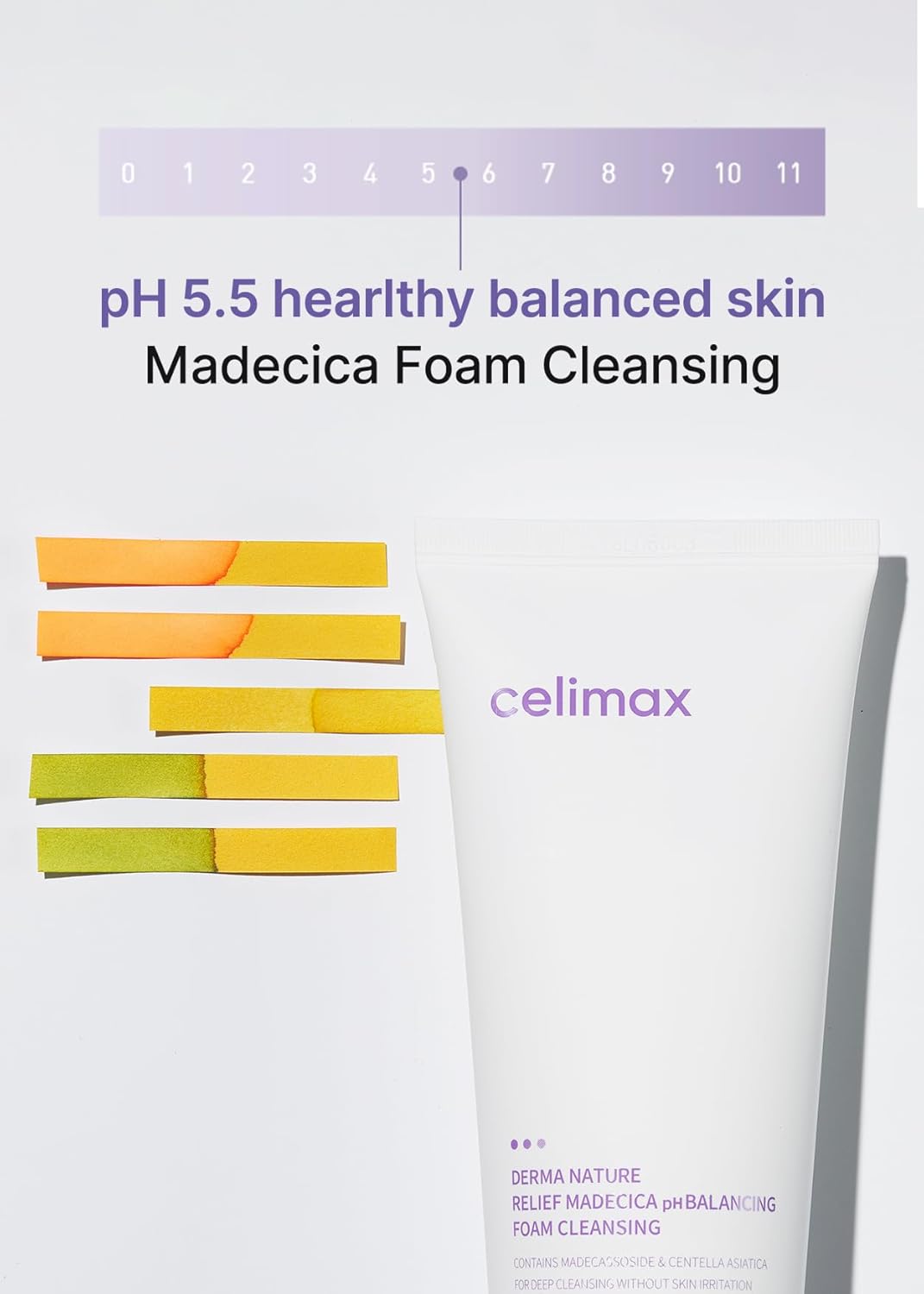 Derma Nature Relief Madecica pH Balancing Foam Cleansing - 150ml-Celimax-Noura Skincare