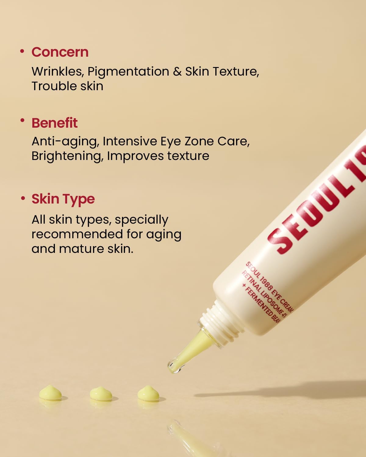 SEOUL 1988 Eye Cream: Retinal Liposome 4% + Fermented Bean - 30ml-K-SECRET-Noura Skincare