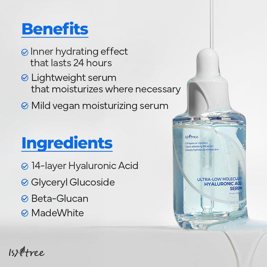 Ultra-Low Molecular Hyaluronic Acid Serum - 50ml-Isntree-Noura Skincare