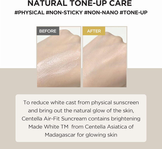 Madagascar Centella Air-Fit Suncream Plus (SPF50+ PA++++) - 50ml-SKIN1004-Noura Skincare