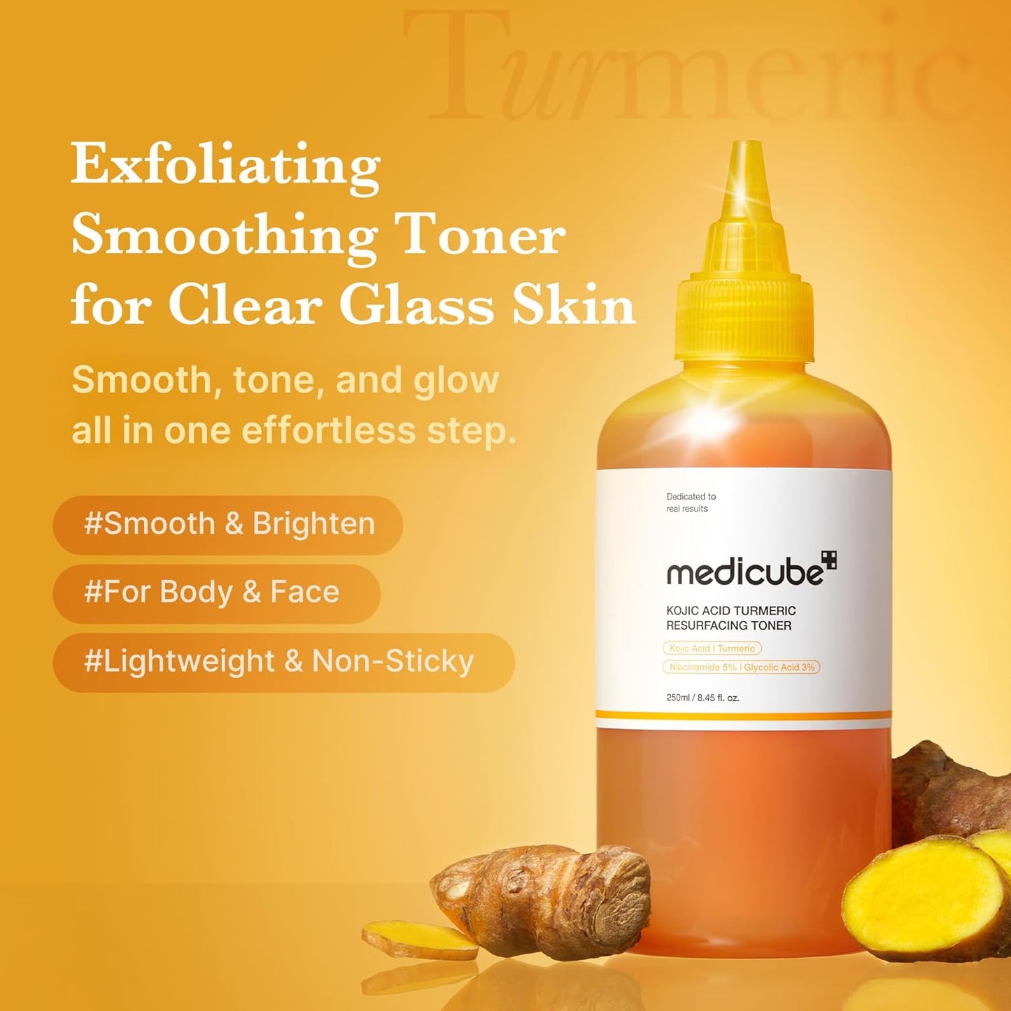 Kojic Acid Turmeric Resurfacing Toner - 250ml-Medicube-Noura Skincare