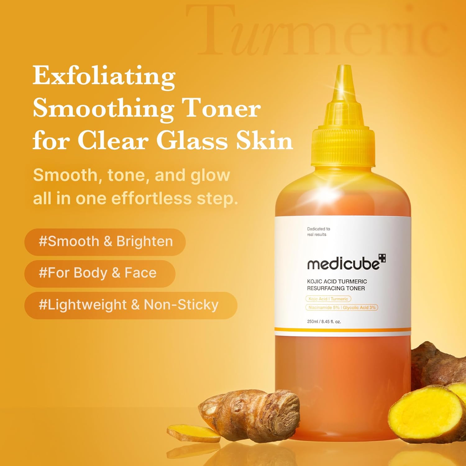 Kojic Acid Turmeric Resurfacing Toner - 250ml-Medicube-Noura Skincare