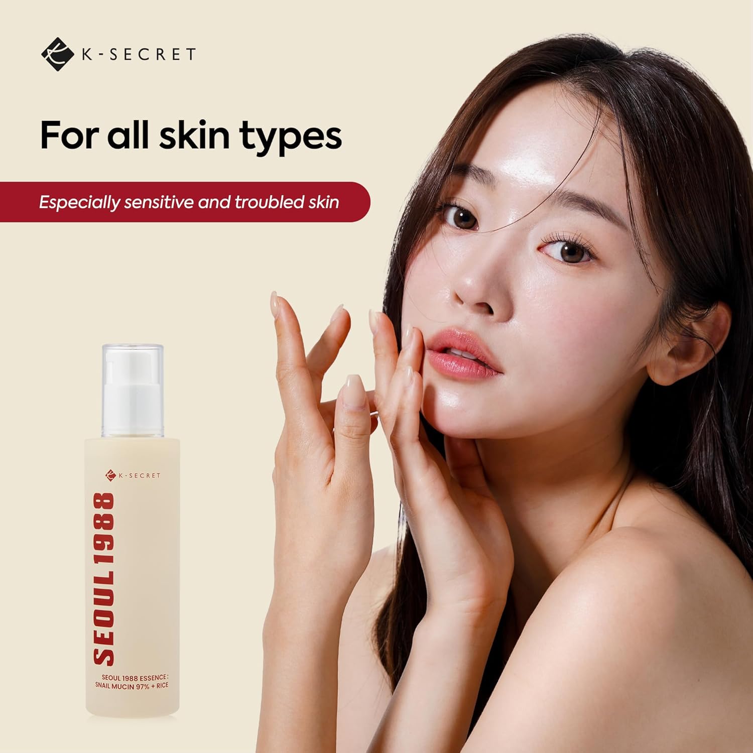 SEOUL 1988 Essence: Snail Mucin 97% + Rice-K-SECRET-Noura Skincare