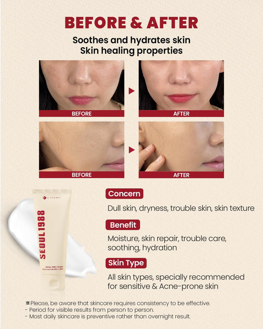 SEOUL 1988 Cream: Snail Mucin 93% + Rice - 100ml-K-SECRET-Noura Skincare