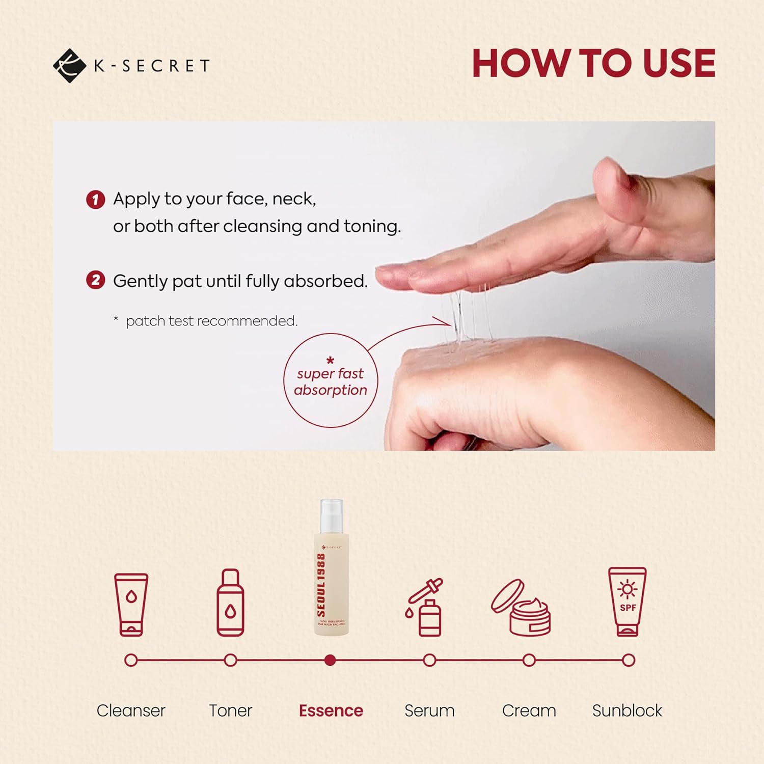 SEOUL 1988 Essence: Snail Mucin 97% + Rice-K-SECRET-Noura Skincare