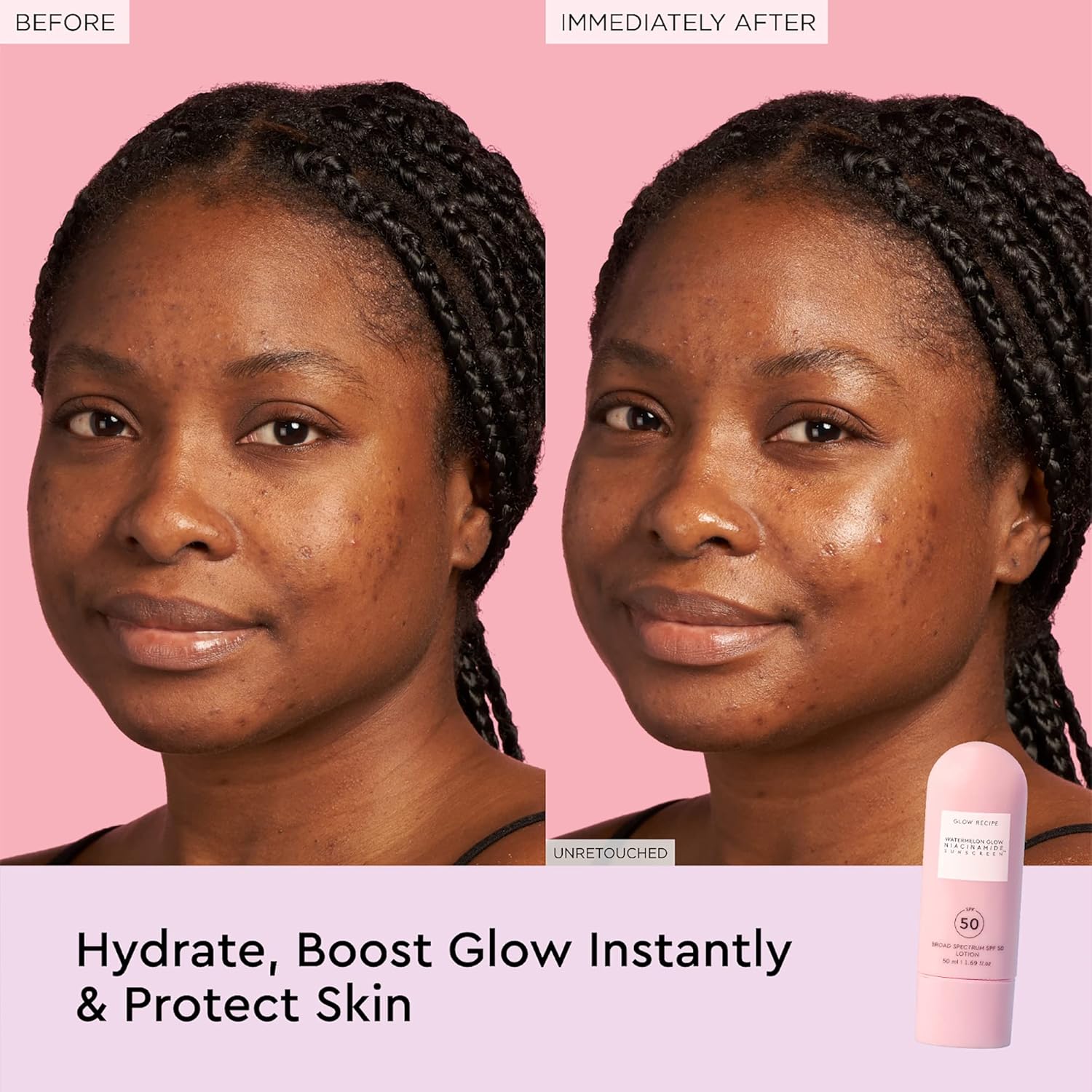 Watermelon Glow Niacinamide Sunscreen SPF 50 - 50ml-Glow Recipe-Noura Skincare