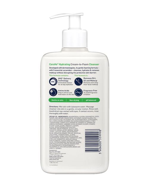 Hydrating Cream-to-Foam Cleanser-CeraVe-Noura Skincare