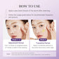 Instructions on how to use a skincare serum with images of a woman applying it.