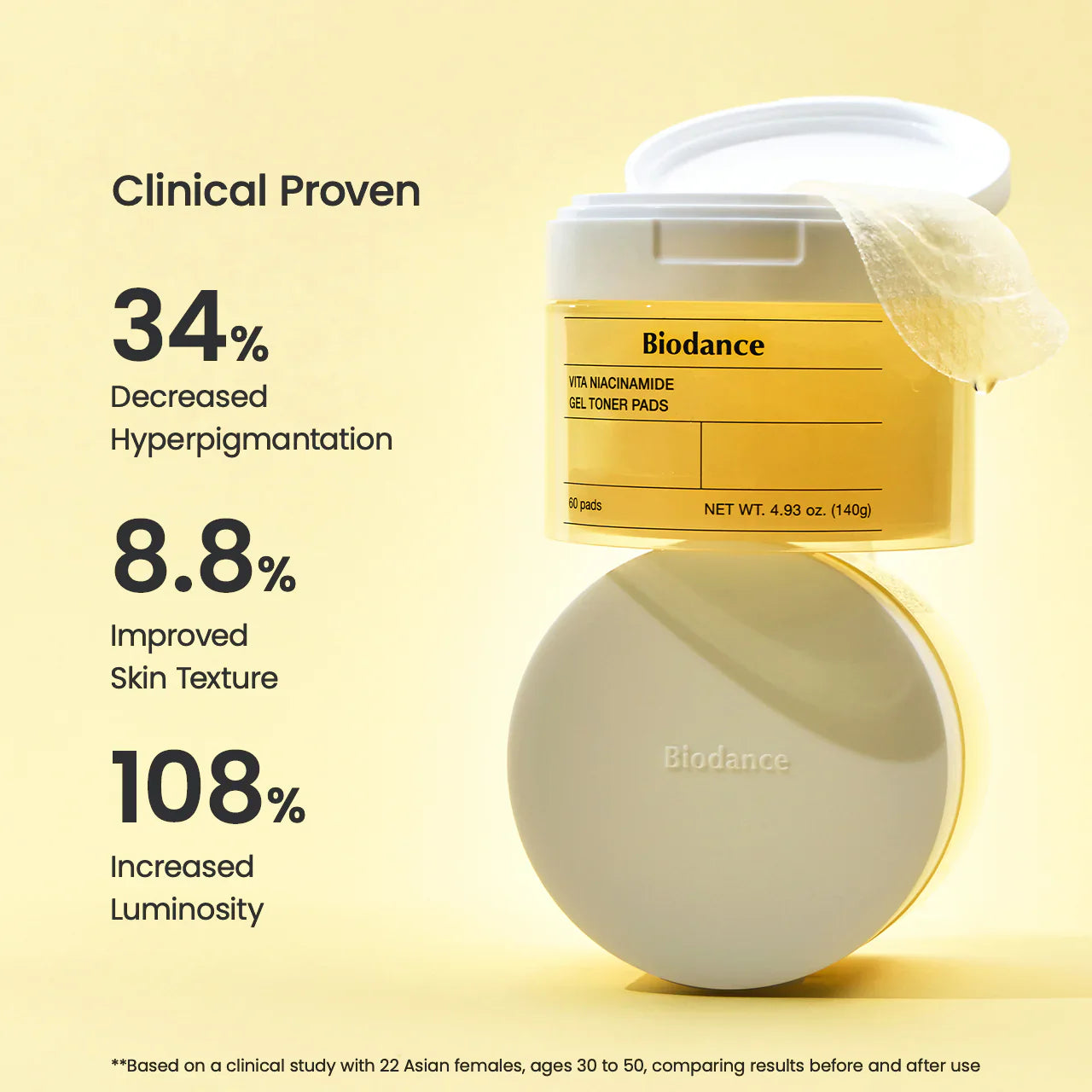 Vita Niacinamide Gel Toner Pads - 60 Pads-Biodance-Noura Skincare