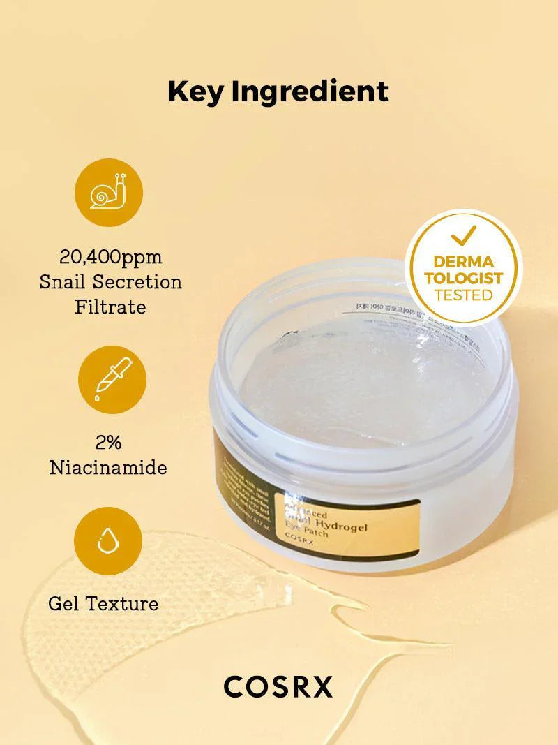 Advanced Snail Hydrogel Eye Patch - 60s-CosRX-Noura Skincare
