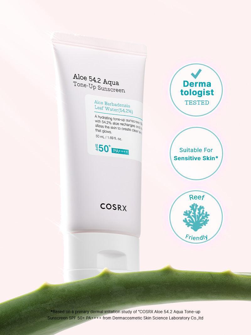 Aloe 54.2 Aqua Tone-up Sunscreen SPF 50+ PA++++-CosRX-Noura Skincare
