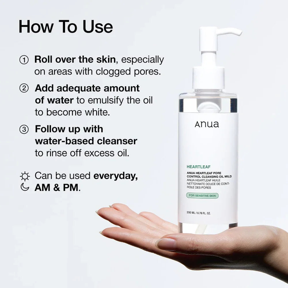 Heartleaf Pore Cleansing Oil Mild - 200ml-ANUA-Noura Skincare