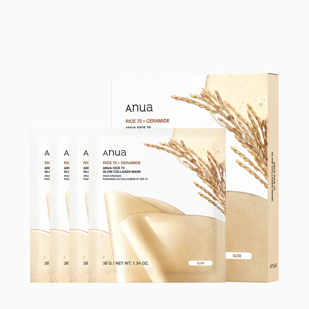 Rice 70 Glow Collagen Mask - 4 Pcs-ANUA-Noura Skincare