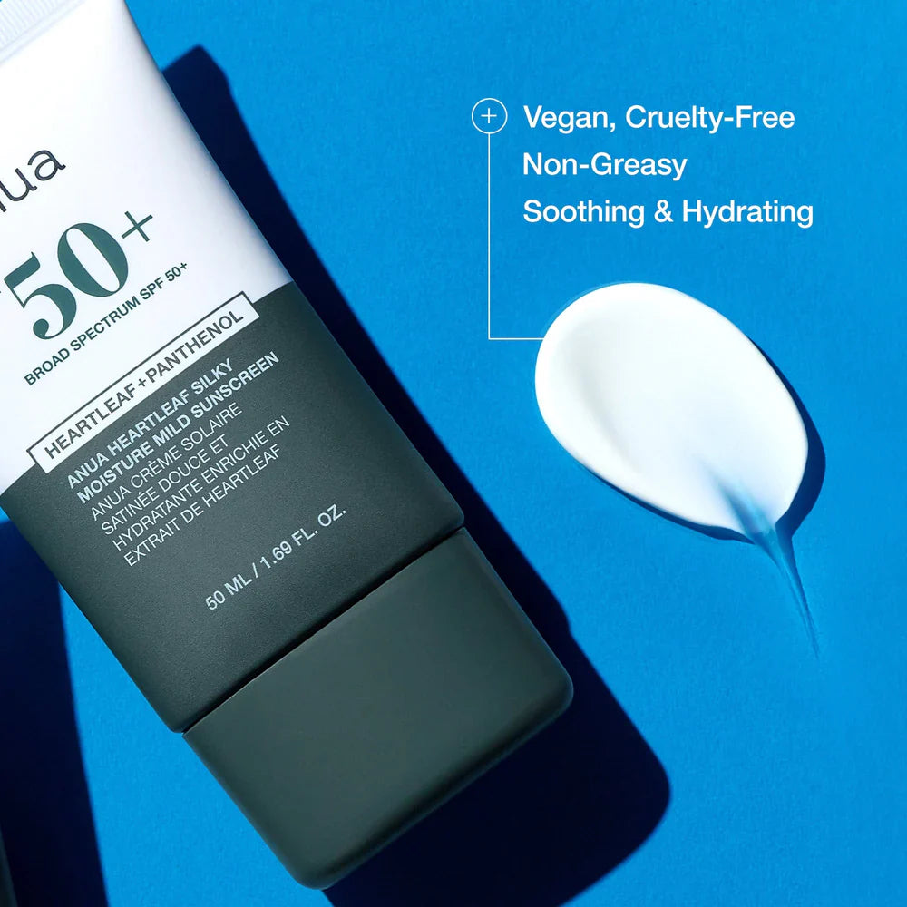 Heartleaf Silky Moisture Mild Sunscreen - 50ml-ANUA-Noura Skincare