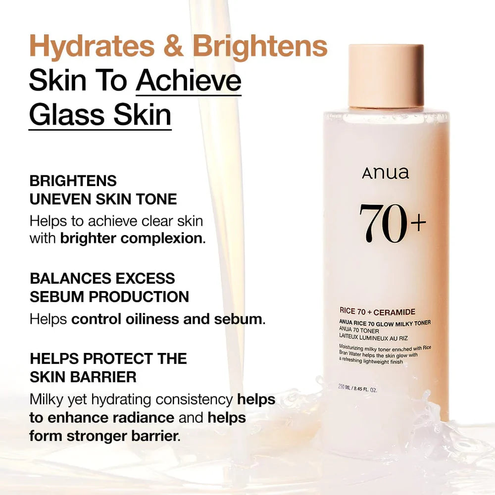 Rice 70 Glow Milky Toner - 250ml-ANUA-Noura Skincare