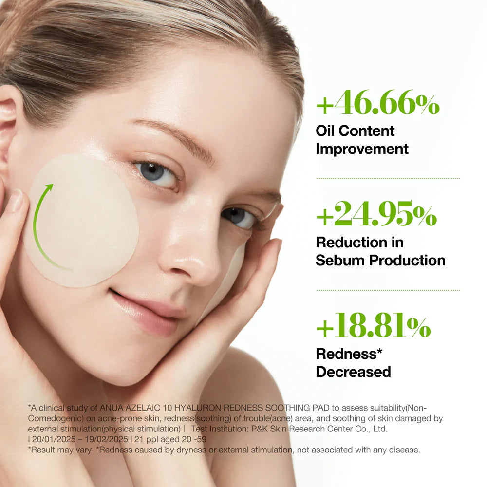 Azelaic 10 Hyaluron Redness Soothing Pad - 60 Pads-ANUA-Noura Skincare