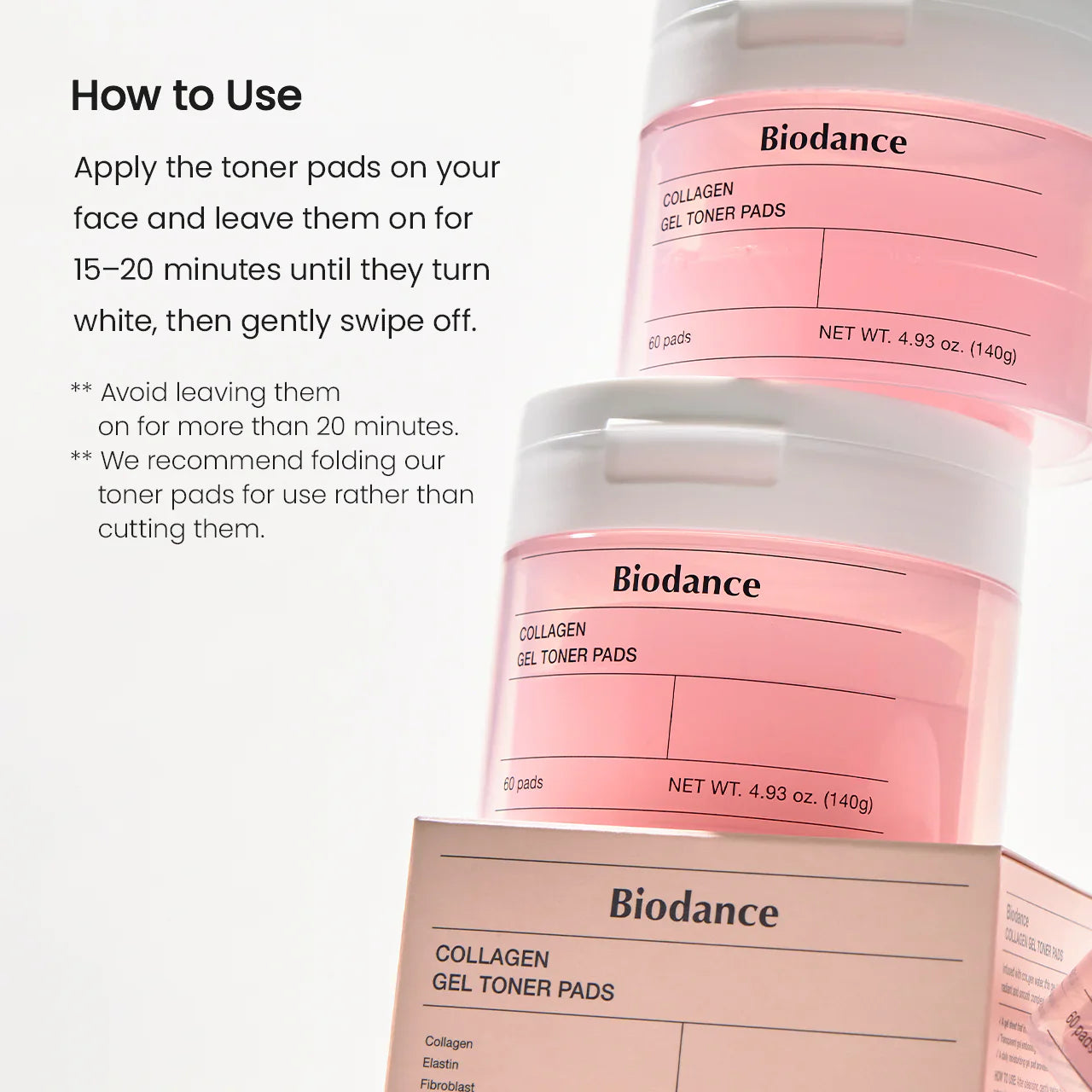 Collagen Gel Toner Pads - 60 Pads-Biodance-Noura Skincare