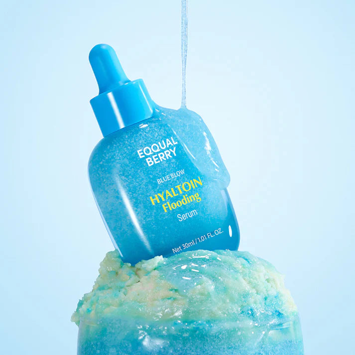 EQQUALBERRY skincare serum bottle with dropper on a light blue background