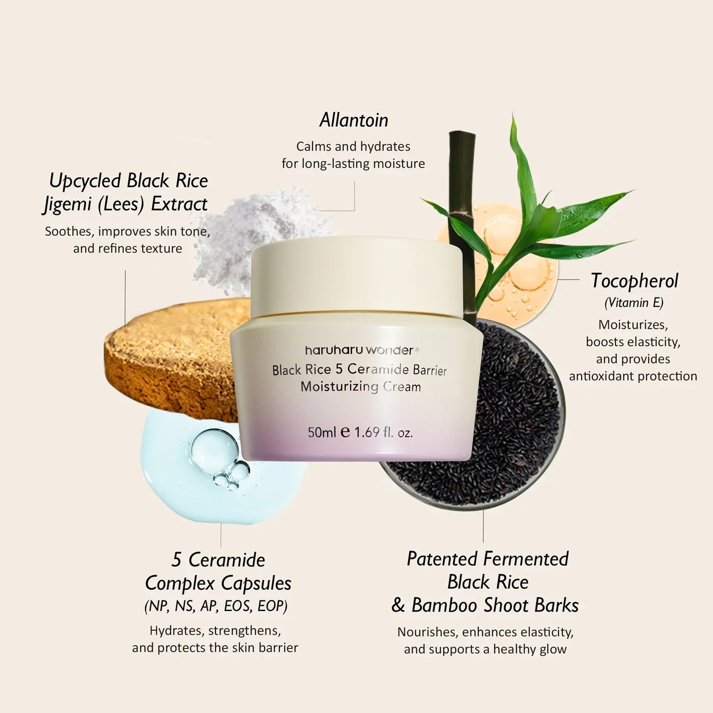Black Rice 5 Ceramide Barrier Moisturizing Cream - 50ml