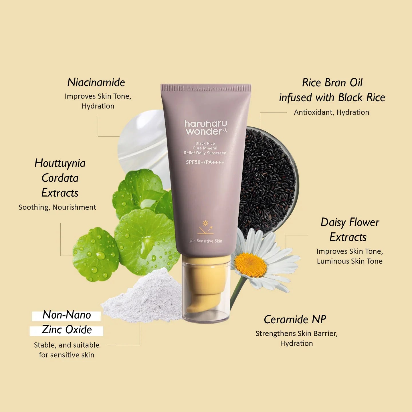 Black Rice Pure Mineral Relief Daily Sunscreen - 50ml