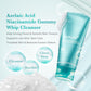 Medicube Azelaic Acid Niacinamide Gummy Whip Cleanser with product and benefits text on a light blue background