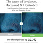 Before and after comparison of oily skin improvement with text indicating 32.7% improvement after 2 weeks.