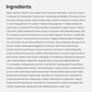 List of ingredients of Medicube skincare on a white background