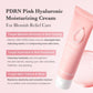 PDRN Pink Hyaluronic Moisturizing Cream with product and benefits on a light pink background