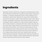 List of ingredients on a white background